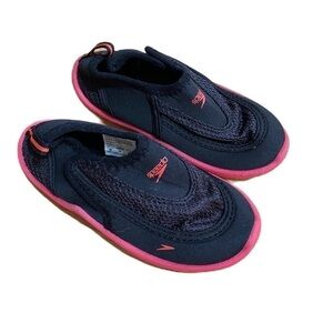 Speedo Water Shoes Sz 8/9 Black Pink Girls Swim Toddler Kids